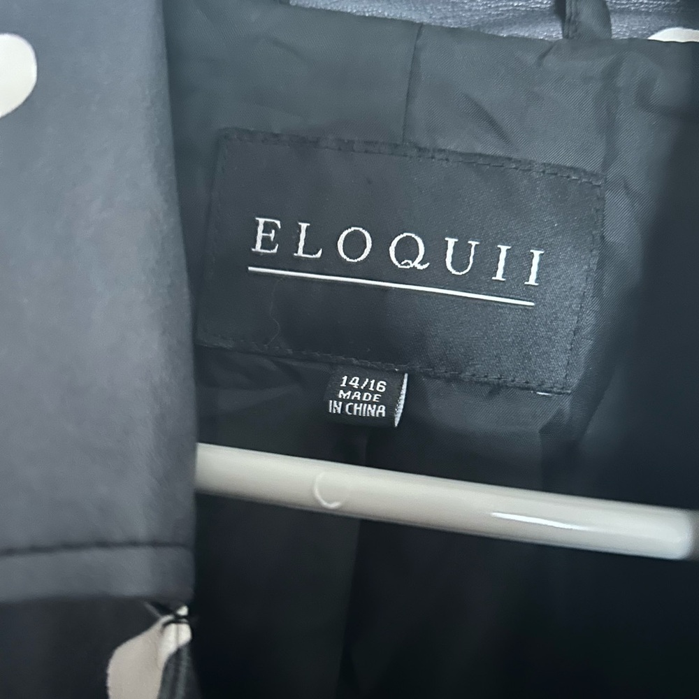 Eloquii Black and White Heart Print Women's Jacket - Picture 2 of 2